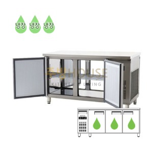 에버젠 직냉식 테이블 냉장고 1800 양문형 UDS-18RTDE-2D (앞 뒤 4도어)